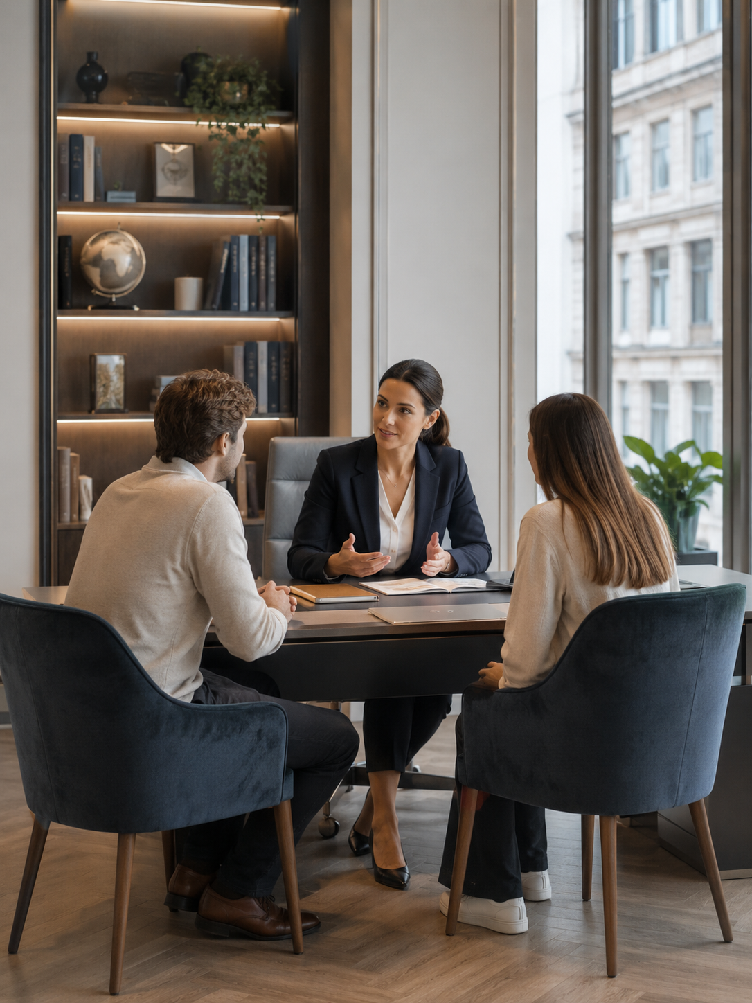 Professionals working together in a collaborative environment